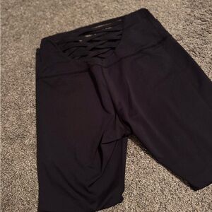 Black leggings with Lattice Design